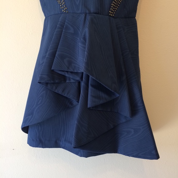 Truest Blue Woodgrain Cocktail Dress M - Picture 7 of 8